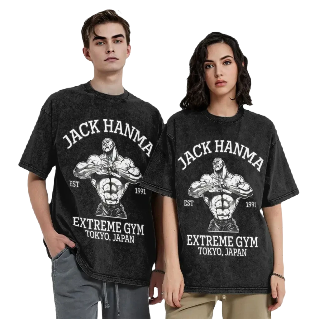 Anime Motiv Washed Vintage Tee - Jack Hanma