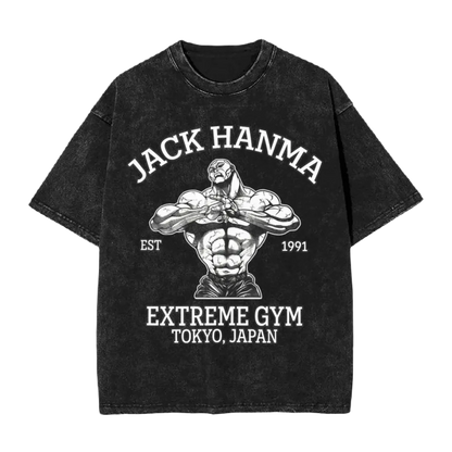 Anime Motiv Washed Vintage Tee - Jack Hanma