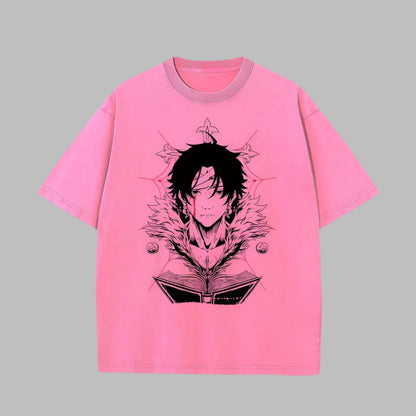 Xhunter Chrollo T-Shirt Herren - Anime Motiv Washed Vintage