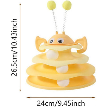 Interactive 3-Layer Cat Toy Tower