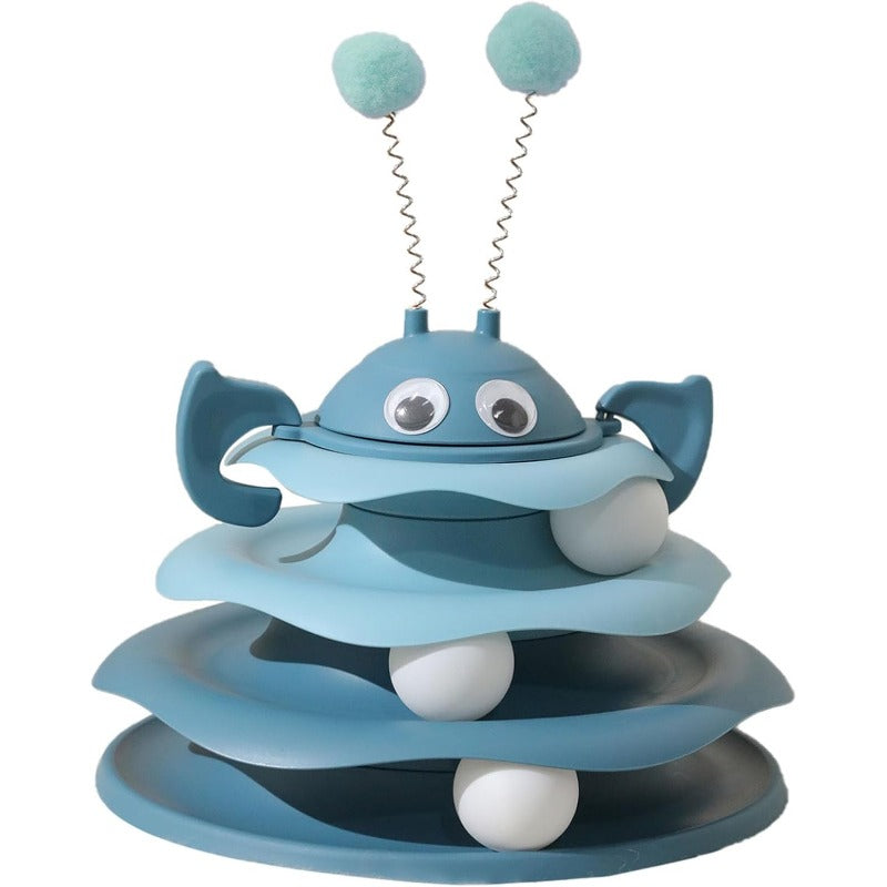 Interactive 3-Layer Cat Toy Tower