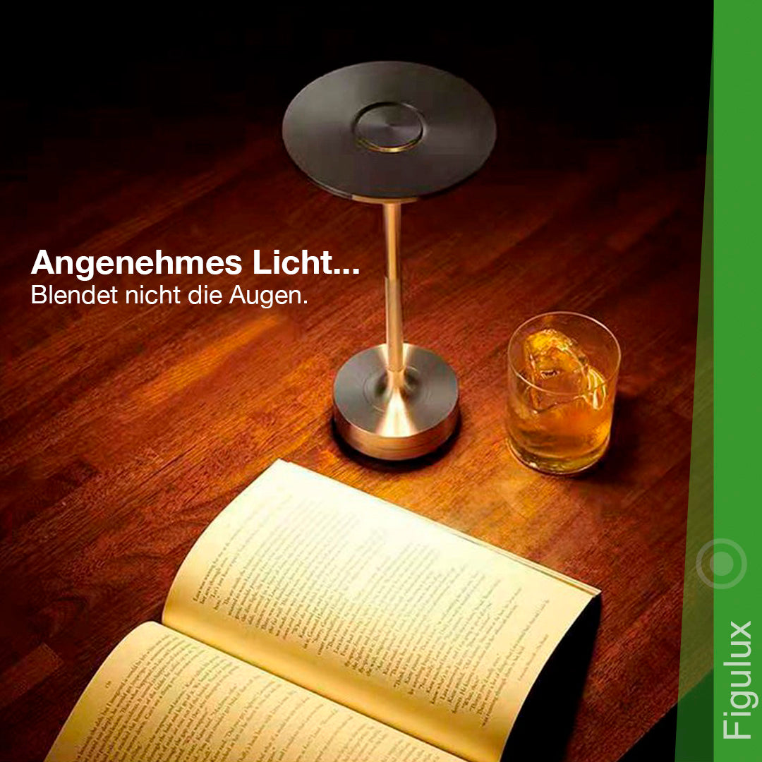 Stilvolle wetterfeste Akku-Tischlampe